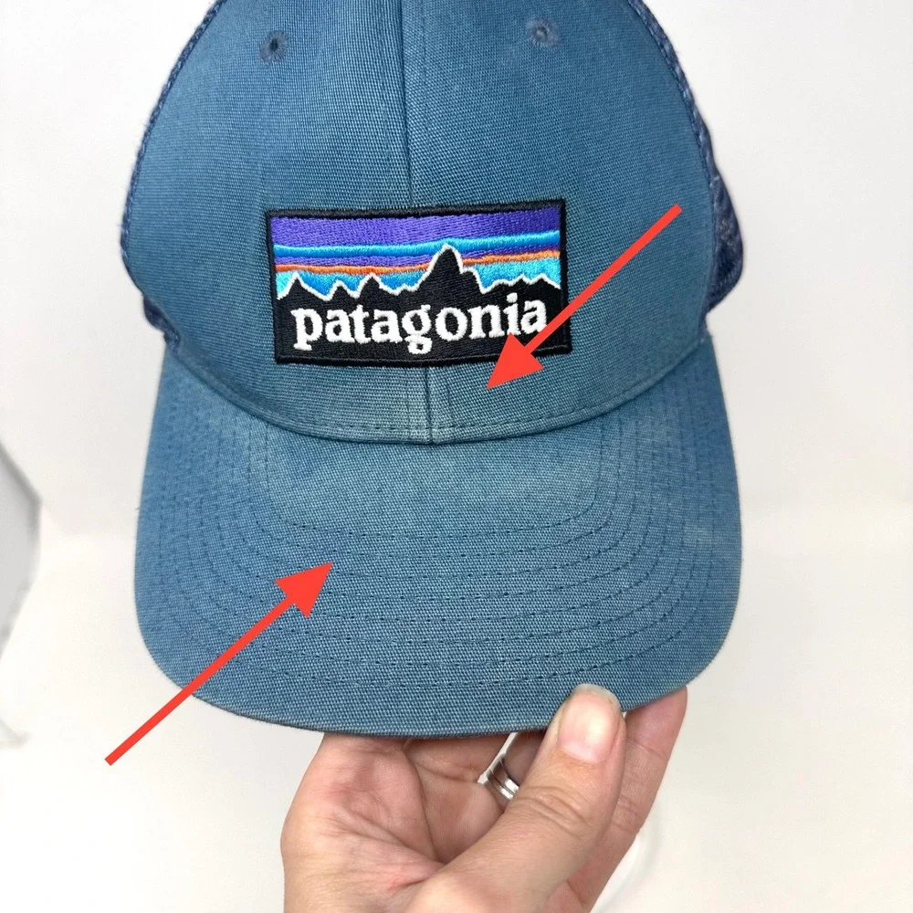 Patagonia Embroidered Logo Patch Mesh‎ Trucker Hat Blue OS